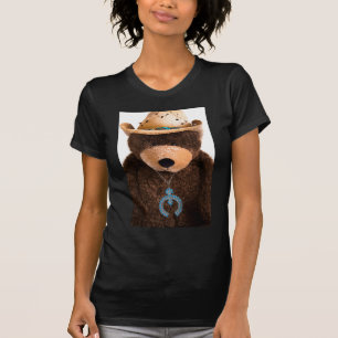 Cowboy-Cowgirlteddy-Bärn-Western-Türkis-Hut T-Shirt