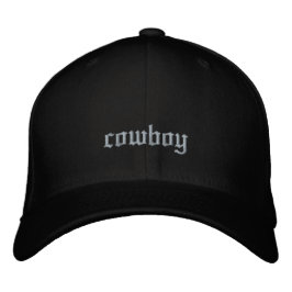 Cowboy Custom Old English Schwarz Bestickte Baseballkappe