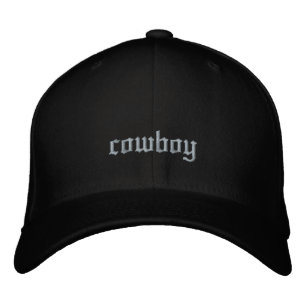 Cowboy Custom Old English Schwarz Bestickte Baseballkappe