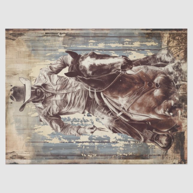 Cowboy Decoupage Seidenpapier (Vorderseite)