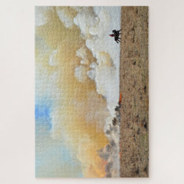 Cowboy, der eine kontrollierte Verbrennung startet