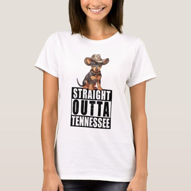 Cowboy Doberman Pinscher Straight Outdoor Tennesse T-Shirt (Vorderseite)