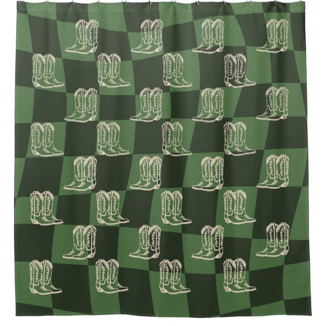 Cowboy Duschvorhang Cowboystiefel (Vorderseite)