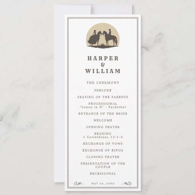 Cowboy-Ehepaar Einladung (Vorderseite)