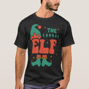 Cowboy Elf Familie Matching Weihnachts Pjs Funny T-Shirt