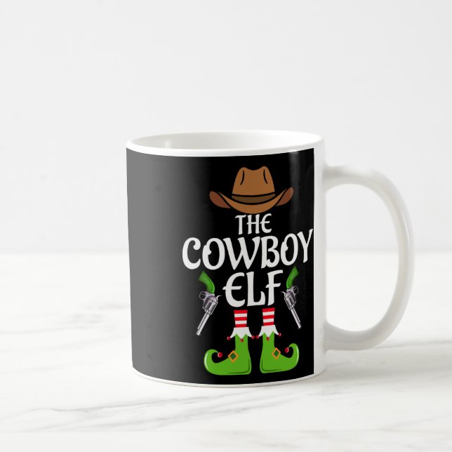 Cowboy Elf Matching Family Group Weihnachtsfeierta Kaffeetasse (Rechts)
