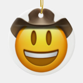 Cowboy-Emoji-Gesicht Keramikornament