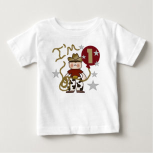 Cowboy-erster Geburtstag Baby T-shirt