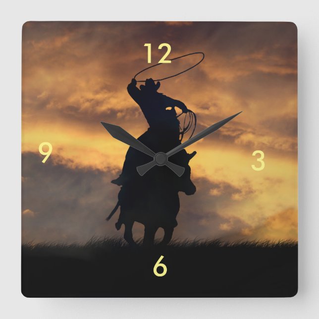 Cowboy et Steer Horloge (Recto)