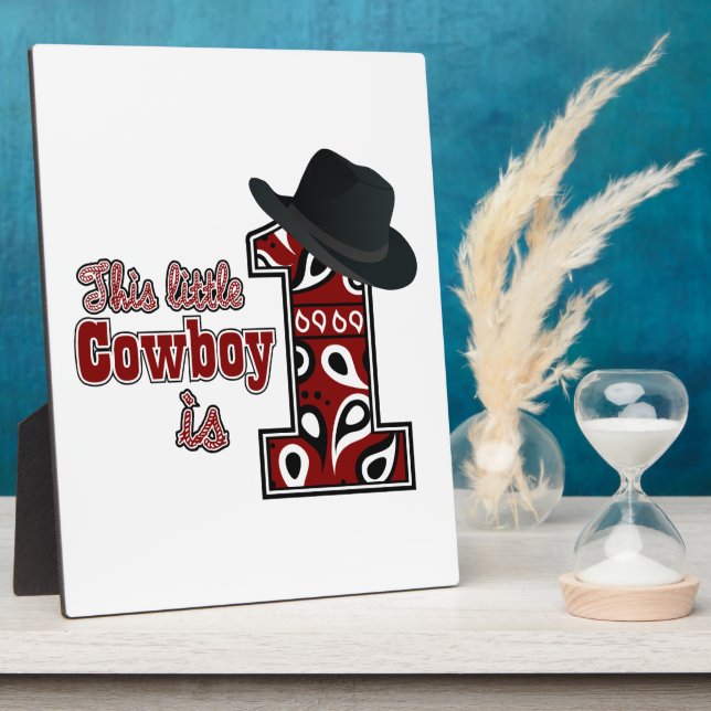 Cowboy First Geburtstag Fotoplatte (Seite)