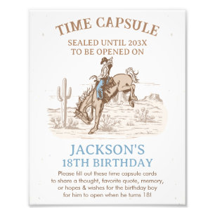 Cowboy First Rodeo 1. Geburtstag Time Kapselunters Fotodruck
