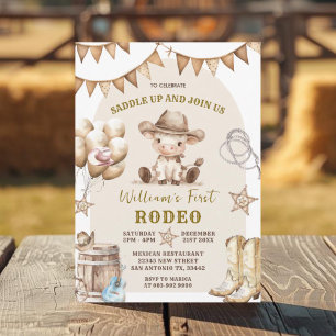 Cowboy First Rodeo Balloons Invitation Anniversair