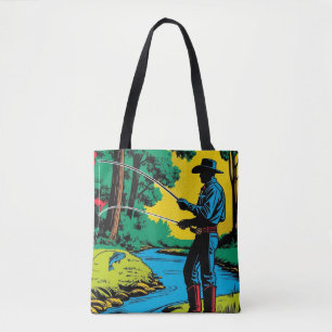 Cowboy-Fischer am Flussufer Tasche