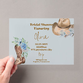 COWBOY FLORAL BRAUTPARTY ACRYLEINLADUNGEN