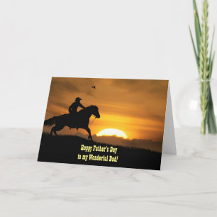 Cowboy Frohe Vatertag zum Vater Karte