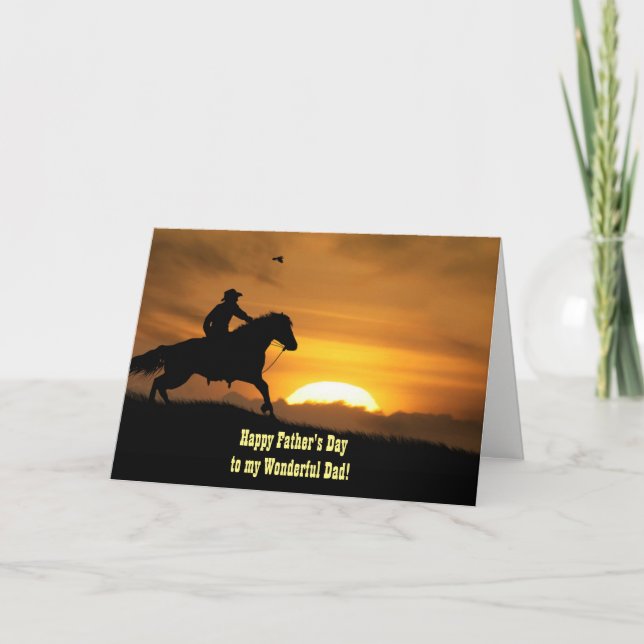 Cowboy Frohe Vatertag zum Vater Karte (Vorderseite)