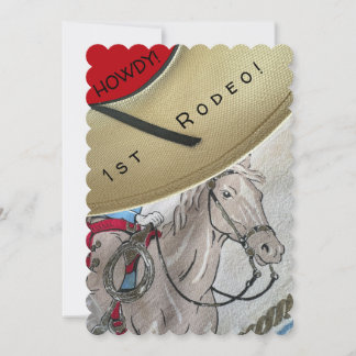 Cowboy für Kinder hat Hut & Reiten Geburtstag Einladung