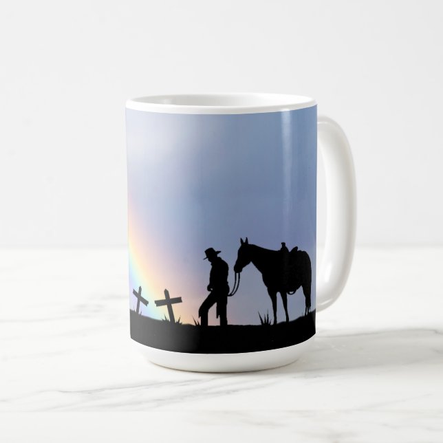 Cowboy Gebet Kaffeemaschine Tasse (VorderseiteRechts)