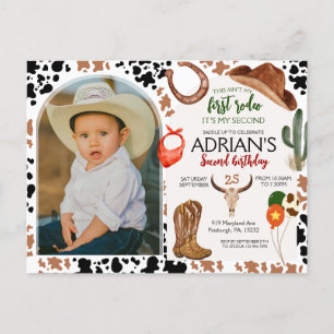 Cowboy Geburtstag 2. Rodeo Geburtstagsfeier Postkarte
