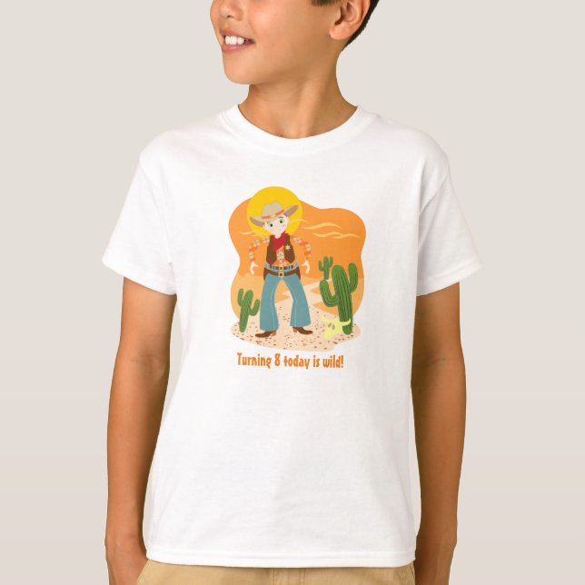 Cowboy-Geburtstag T-Shirt (Vorderseite)
