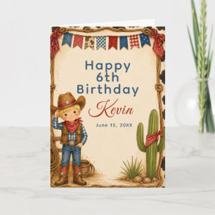 Cowboy-Geburtstags-Hoedown-Party Karte