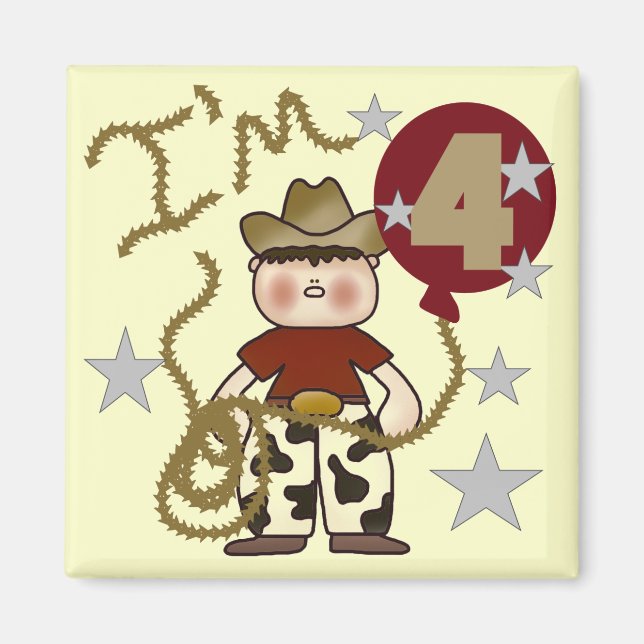 Cowboy Geburtstagsgeschenke und Geschenke Magnet (Vorne)