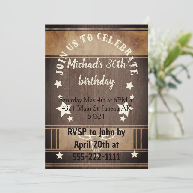 Cowboy-Geburtstagsparty Einladung (Stehend Vorderseite)