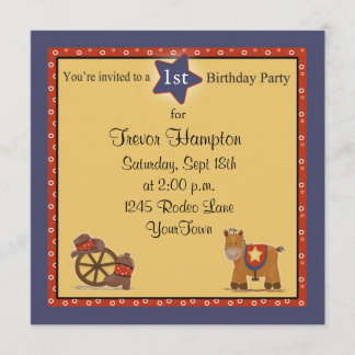 Cowboy-Geburtstagsparty Einladung