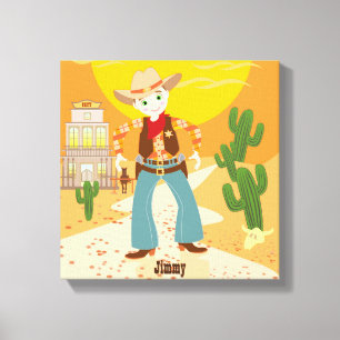 Cowboy-Geburtstagsparty Leinwanddruck