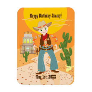 Cowboy-Geburtstagsparty Magnet