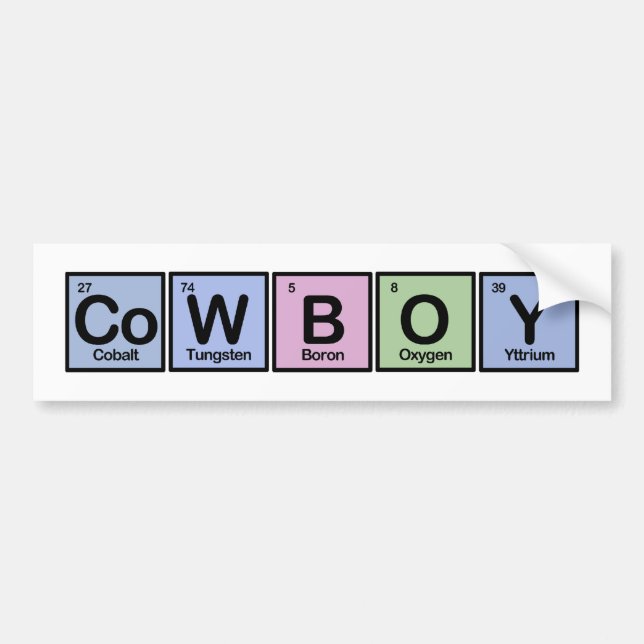 Cowboy gemacht von den Elementen Autoaufkleber (Vorne)