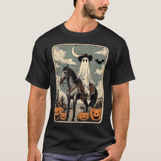 Cowboy Ghost Reitpferd Tarot Card Halloween T-Shirt