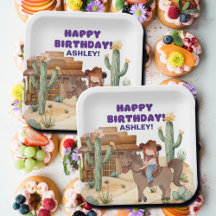Cowboy Girl on Horse Birthday Party