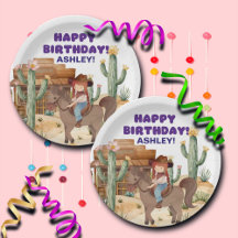 Cowboy Girl on Horse Birthday Party