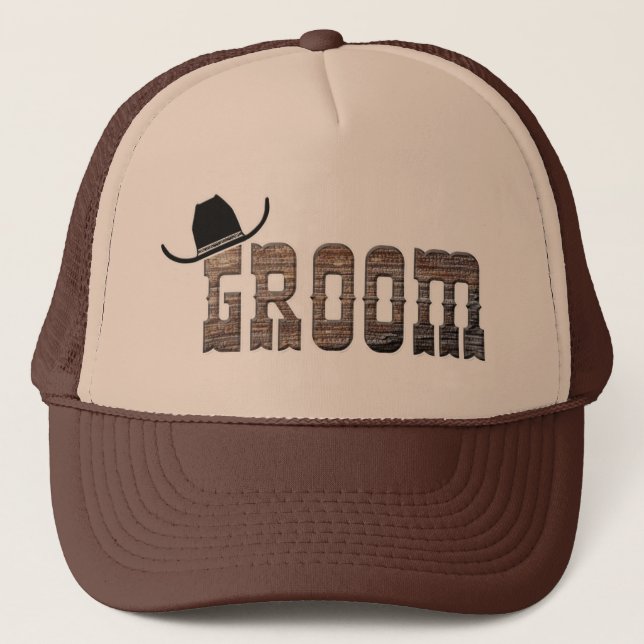 Cowboy Groom Hat Truckerkappe (Vorderseite)