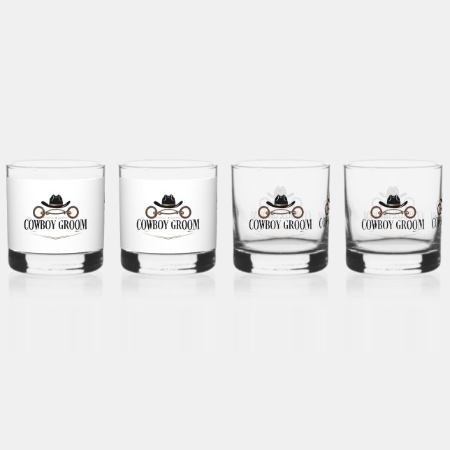 Cowboy Groom Whiskyglas (Vorderseite)