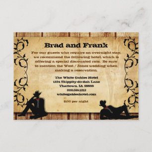 Cowboy Grooms Custom Gay Wedding Unterkünfte Begleitkarte