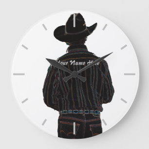Cowboy Große Wanduhr