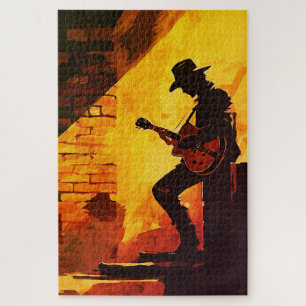 Cowboy Guitarist Wall Art - Rustikaler Western Mus
