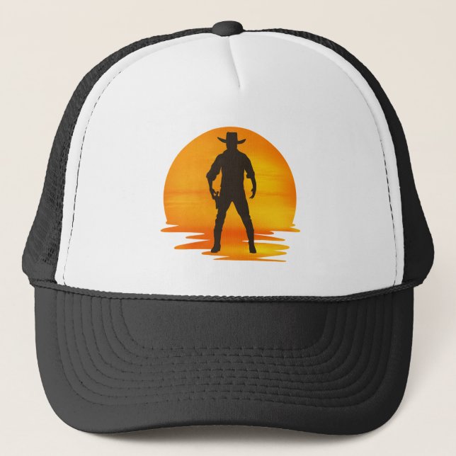 Cowboy Gunslinger Truckerkappe (Vorderseite)