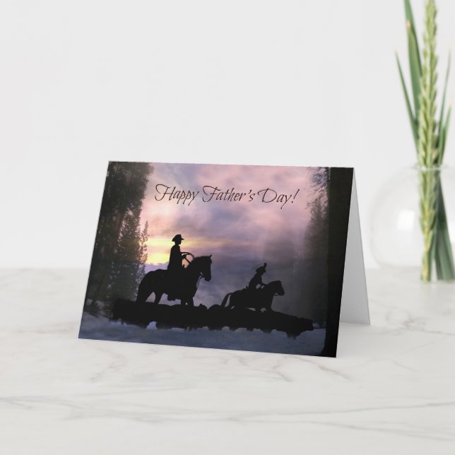 Cowboy Happy Father's Day Card mit Little Cowboy Karte (Vorderseite)