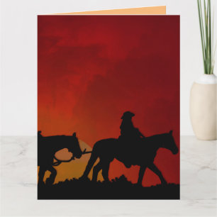COWBOY HAPPY TRAILS GRANDE CARTE D'ANNIVERSAIRE
