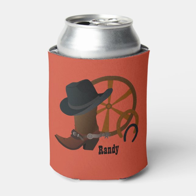 Cowboy Hat and Boots Personalisiert Dosenkühler (Kanne Vorderseite)