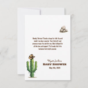 Cowboy Hat Baby Shower Dankeskarte