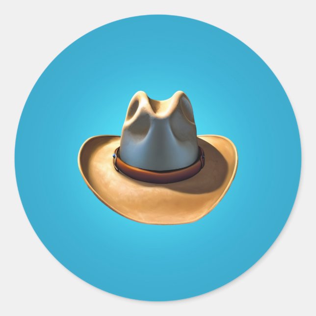 Cowboy Hat Classic Round Sticker (Vorderseite)