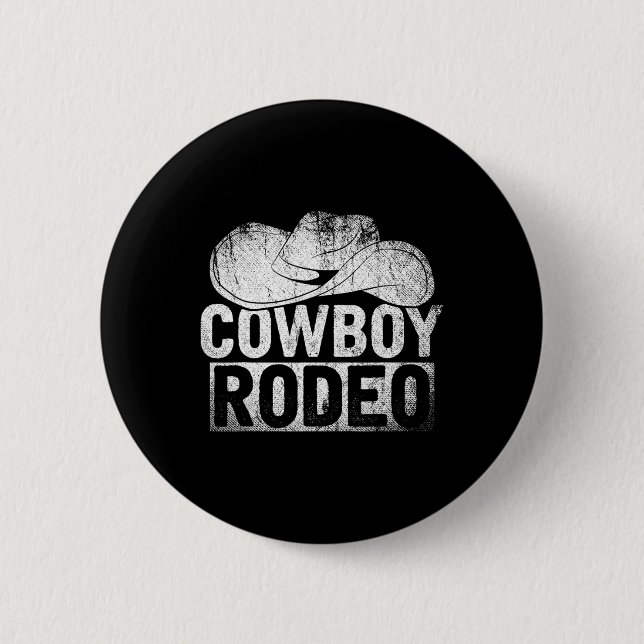 Cowboy Hat Equestrian Geschenk Horseck Riding Rode Button (Vorderseite)