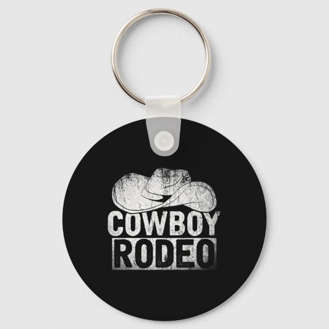 Cowboy Hat Equestrian Geschenk Horseck Riding Rode Schlüsselanhänger (Vorderseite)