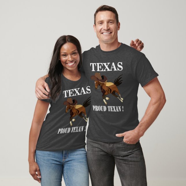 Cowboy Hat Horse Proud Texan Texas T-Shirt (Unisex)