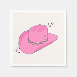 Cowboy Hat Preppy Pink Serviette