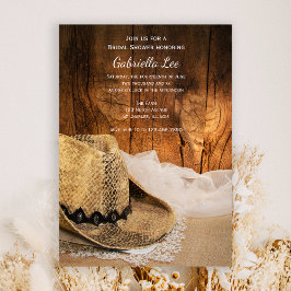 Cowboy Hat und Barn Wood Western Brautparty Einladung